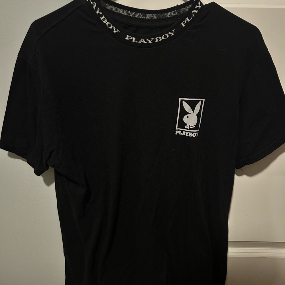 PLAYBOY Black Short Sleeve Tee Iconic Style